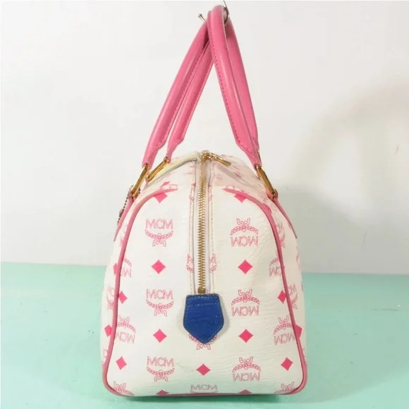 AUTHENTIC MCM Visetos Lion Tote Boston Bag + Dust Bag - Picture 5 of 12